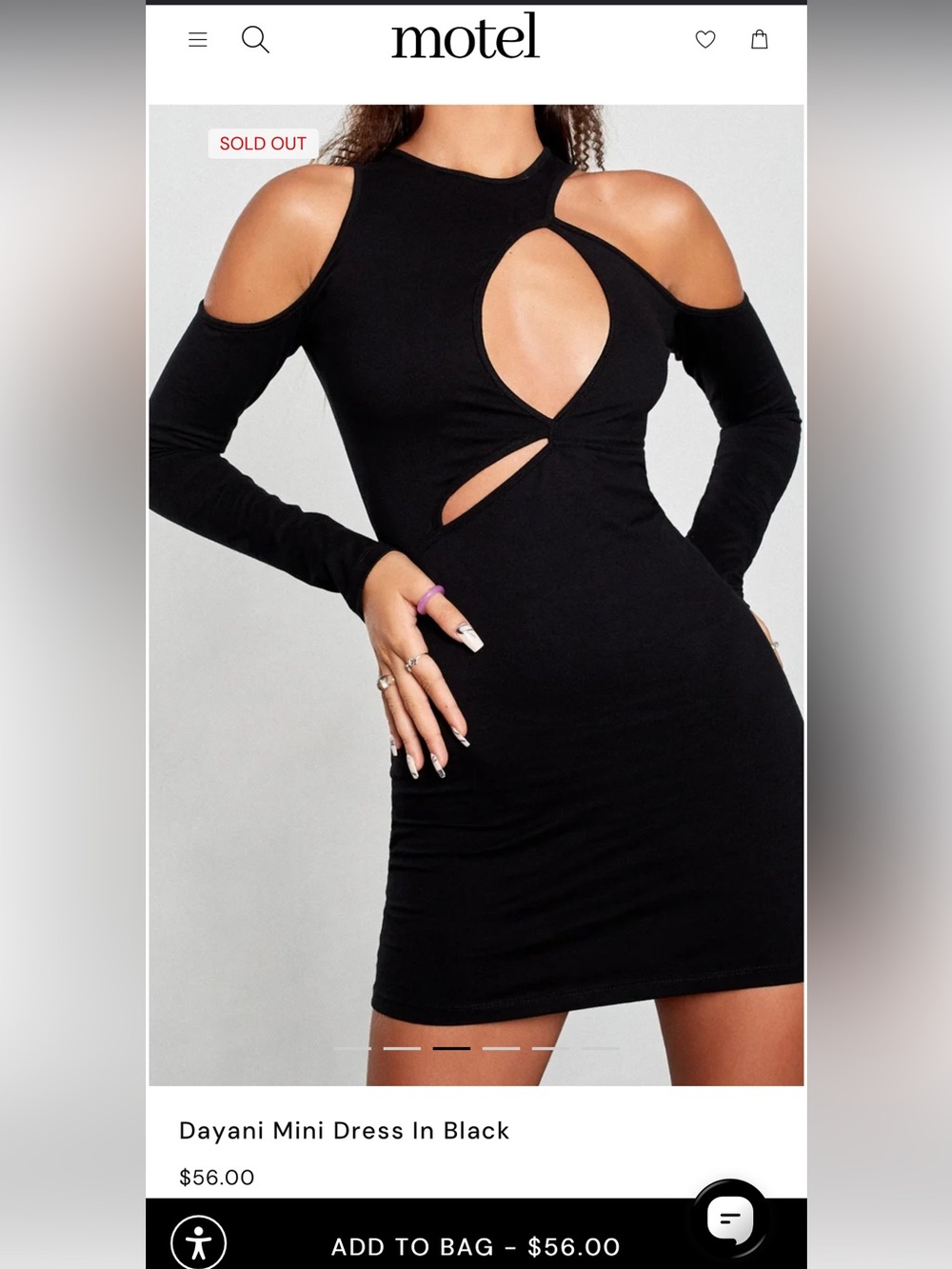 motel rocks. asymmetrical dress. black dress